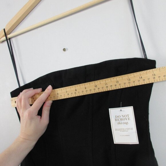 Jlux Label Journey Maxi Dress M Black Cotton Linen Strapless Elegant Luxury 772 - Picture 16 of 16